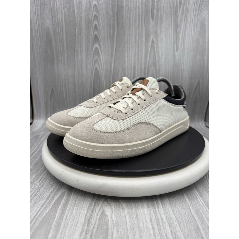 OluKai Punini Mens Size 9 Off White Aloha Navy Court Casual Shoes Sneakers